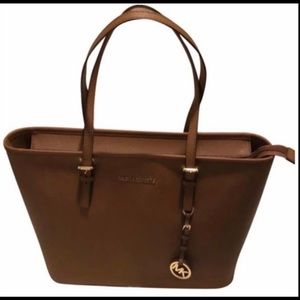 Michel Kors Brown Jet Set Travel TZ Tote